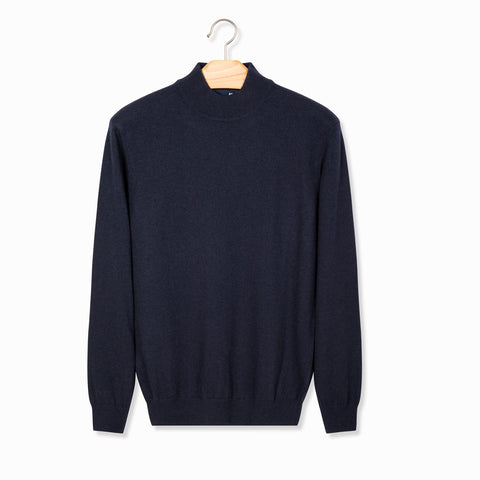 Pull col cheminée navy