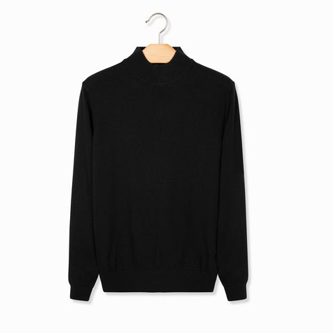 Pull col cheminée noir