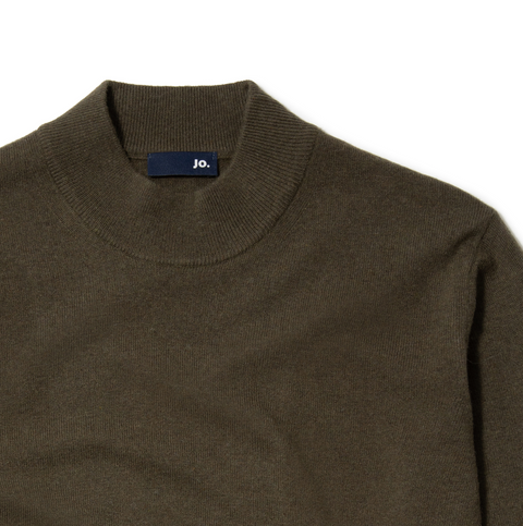 Pull col cheminée vert militaire
