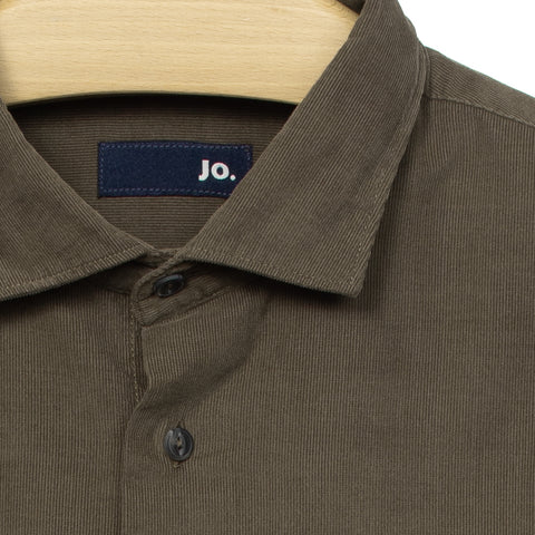 Chemise en velours babycord taupe