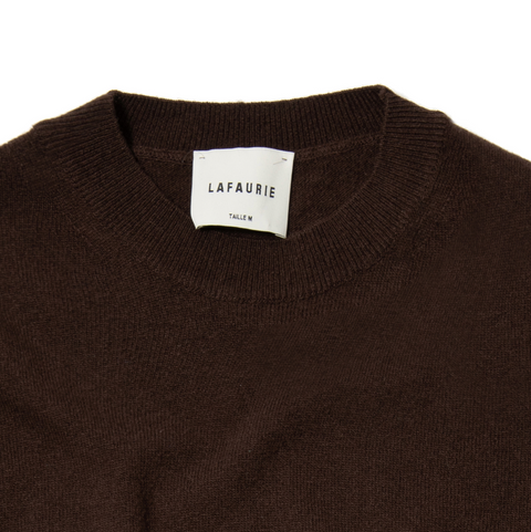 Pull Lafaurie en laine à col rond truffe