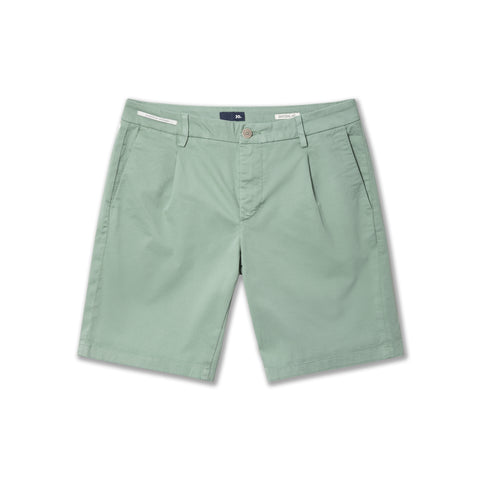 Bermuda à pince en coton turquoise