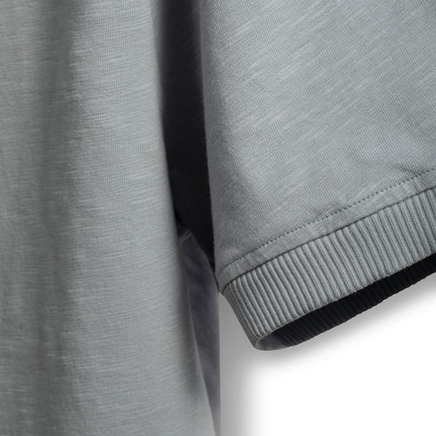 Tee shirt en coton flamé bleu horizon