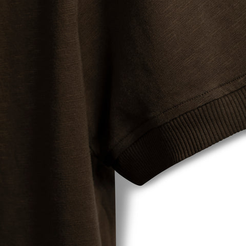 Tee shirt en coton flamé brun