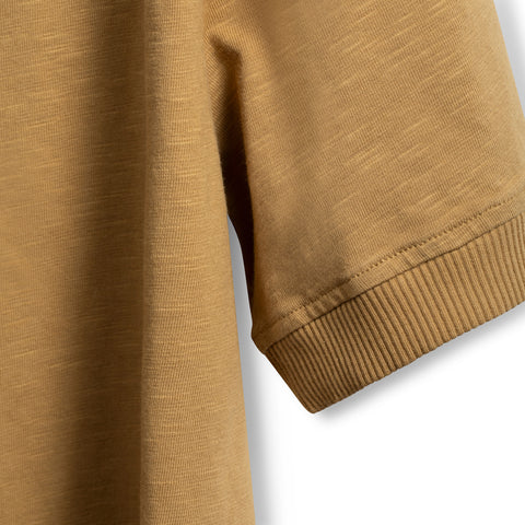 Tee shirt en coton flamé ocre