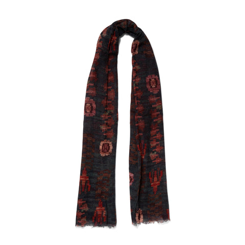 Écharpe en laine à motifs marine / cardinal