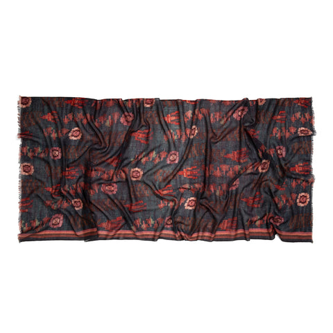 Écharpe en laine à motifs marine / cardinal