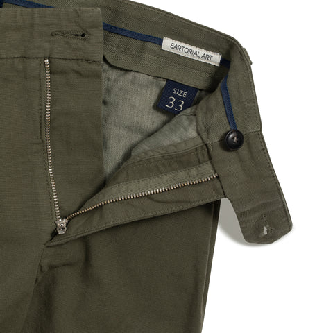 Chino à pinces kaki