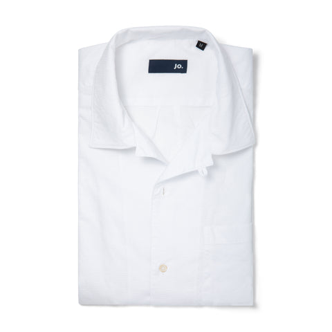Chemise à col plat en coton nid d'abeille