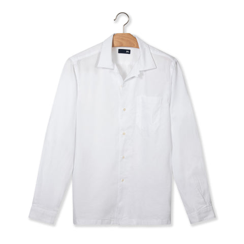 Chemise à col plat en coton nid d'abeille