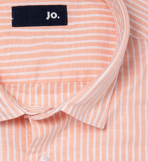 Chemise en lin & coton lavé abricot