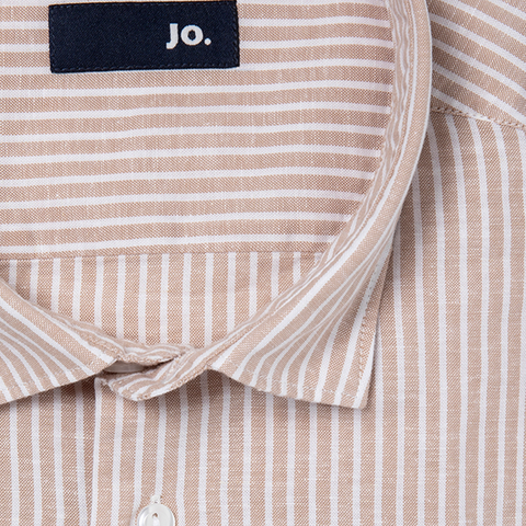 Chemise en lin & coton lavé kraft