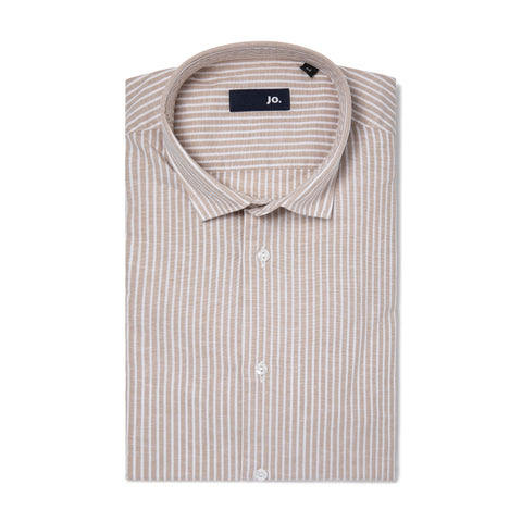 Chemise en lin & coton lavé kraft
