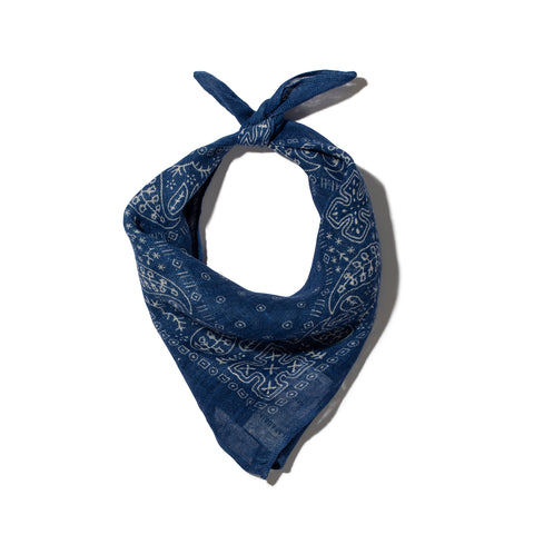 Bandana en lin bleu azur