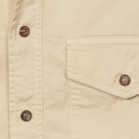 Sur-chemise western en coton élasthane crème