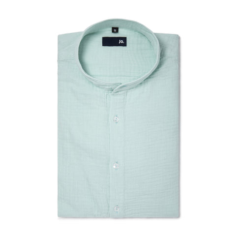 Chemise vareuse en gaze de coton vert mint