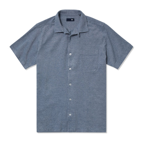 chemise en maille piqué bleu