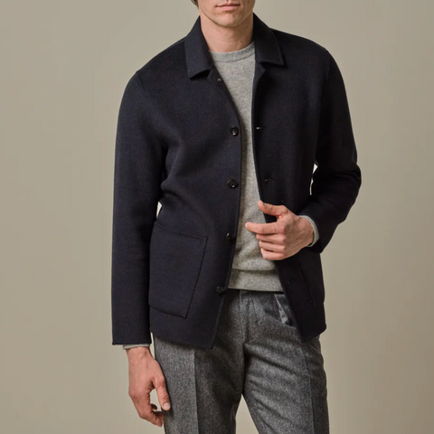 Veste souple en lainage marine