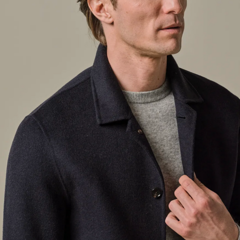 Veste souple en lainage marine