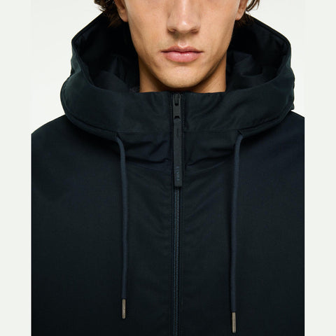 Parka courte en coton imperméable marine