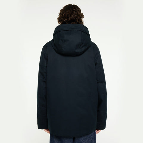 Parka courte en coton imperméable marine