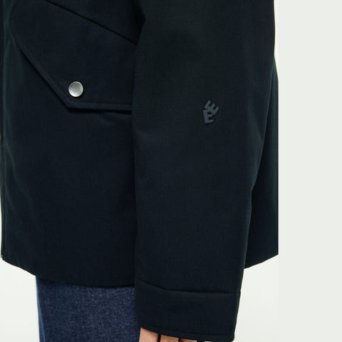 Parka courte en coton imperméable marine