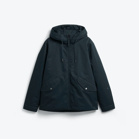 Parka courte en coton imperméable marine