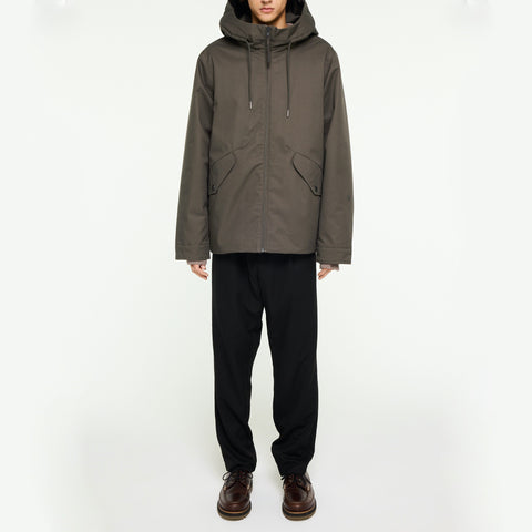 Parka courte en coton imperméable vert