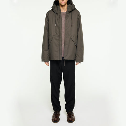 Parka courte en coton imperméable vert