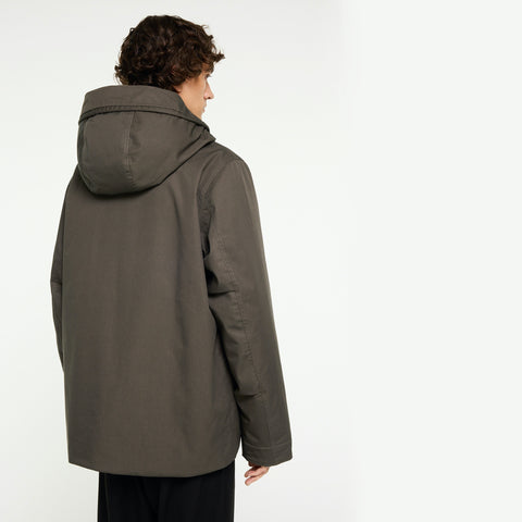Parka courte en coton imperméable vert