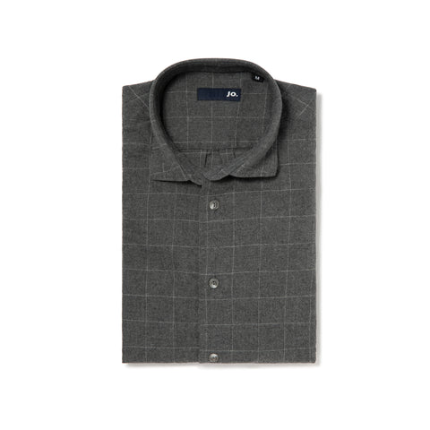 Chemise en flanelle de coton à carreaux gris