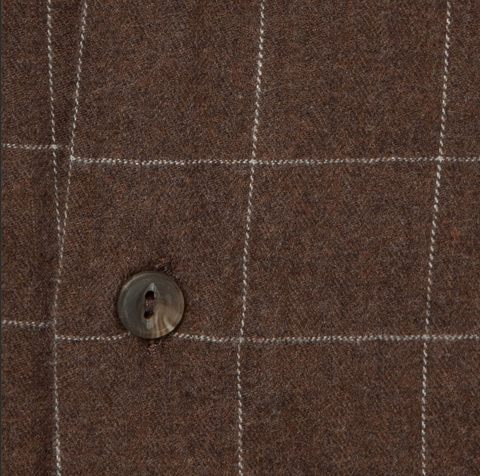 Chemise en flanelle de coton à carreaux marron