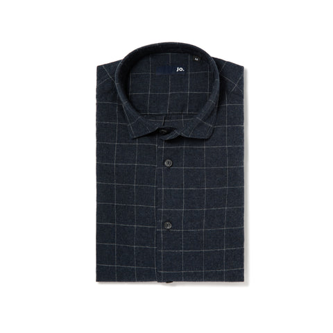 Chemise en flanelle de coton à carreaux marine