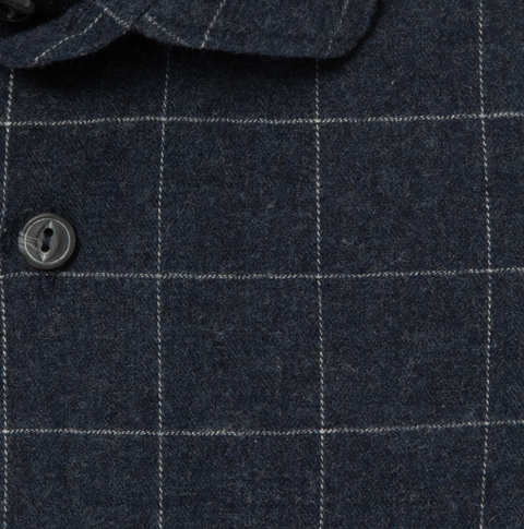 Chemise en flanelle de coton à carreaux marine