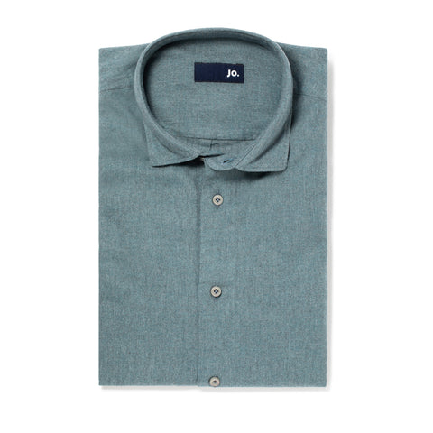 Chemise en flanelle fine bleu vert