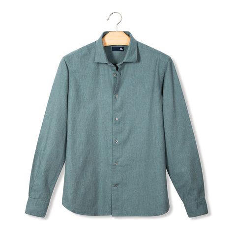 Chemise en flanelle fine bleu vert