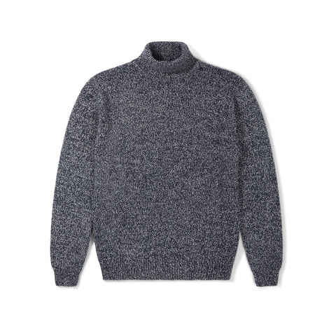 Pull col roulé en lambswool marine