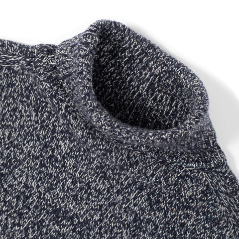 Pull col roulé en lambswool marine