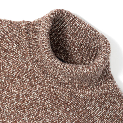 Pull col roulé en lambswool tourbe