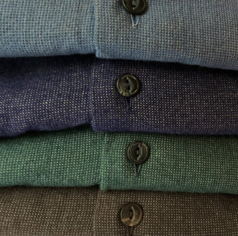 Chemise en flanelle de coton bleu marine