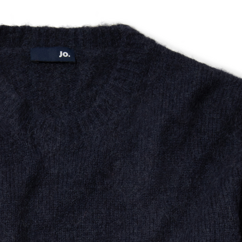 Pull en laine et alpaga marine