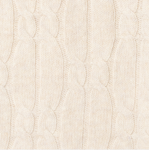 Pull à torsades en laine beige