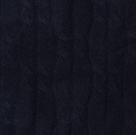 Pull à torsades en laine marine