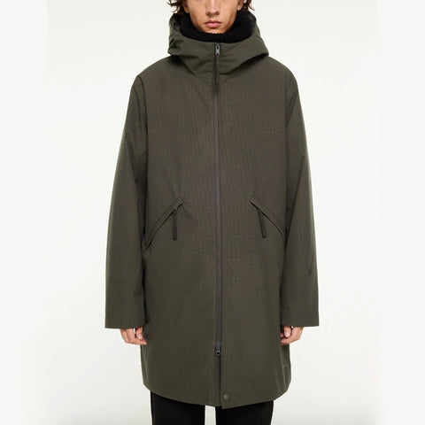 Parka longue inter-saison olive