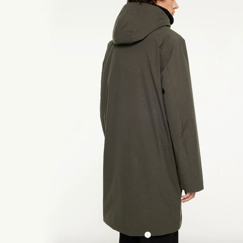 Parka longue inter-saison olive