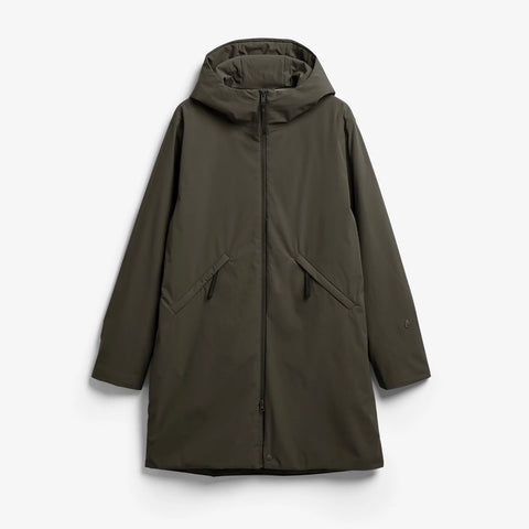 Parka longue inter-saison olive