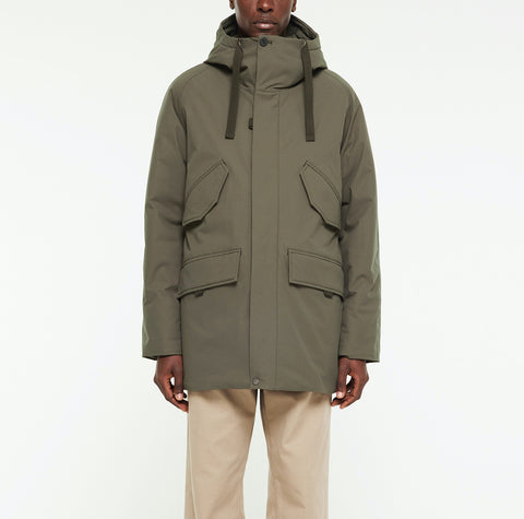 Parka longue mi-longue plein hiver vert