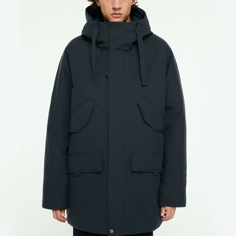 Parka longue mi-longue plein hiver bleu foncée