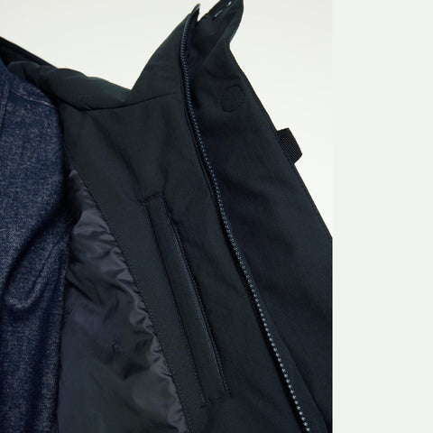 Parka longue mi-longue plein hiver bleu foncée