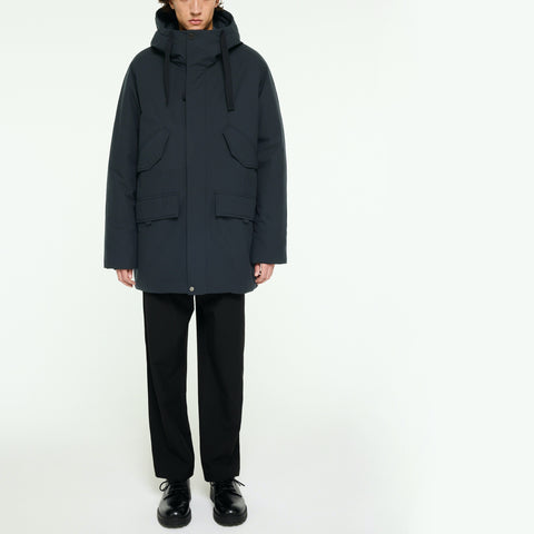 Parka longue mi-longue plein hiver bleu foncée